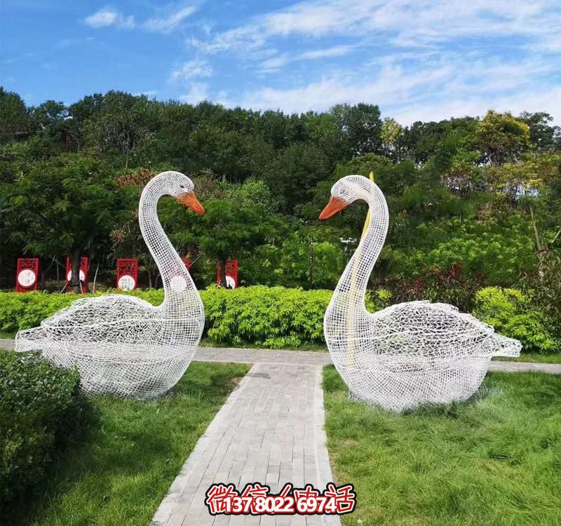 公園景區(qū)戶外金屬鐵藝鏤空天鵝雕塑 公園景區(qū)戶外金屬鐵藝鏤空天鵝雕塑