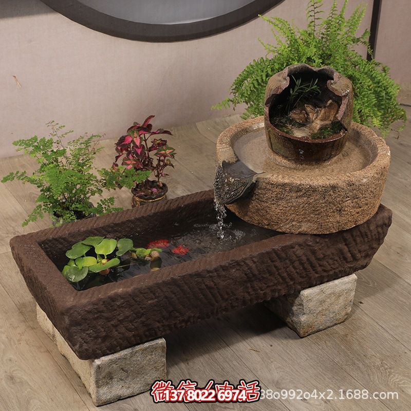 石槽馬槽石磨魚缸花盆庭院景觀家用戶外流水組合石雕擺件_5280 石槽馬槽石磨魚缸花盆庭院景觀家用戶外流水組合石雕擺件_5280