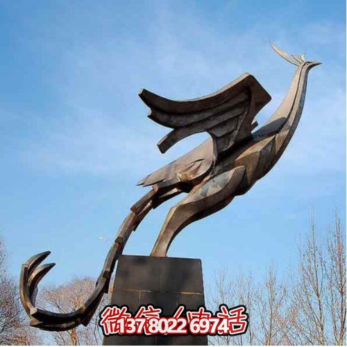 戶外城市標志不銹鋼創(chuàng)意大型鳳凰雕塑