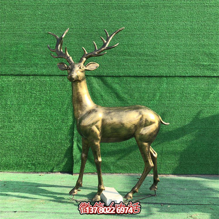 玻璃鋼仿銅鹿，梅花鹿