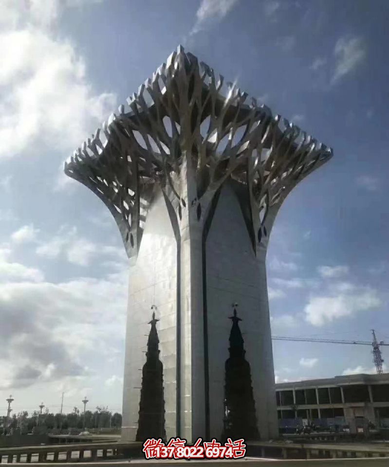 花園廣場(chǎng)抽象大樹不銹鋼雕塑