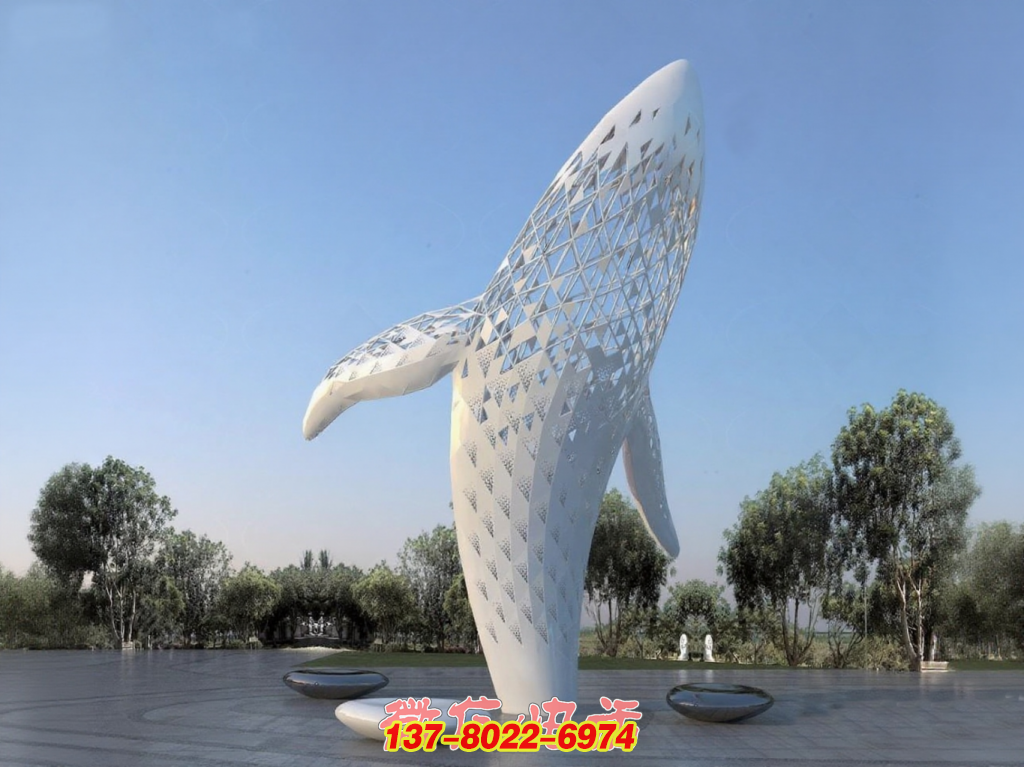 鯨夢(mèng)云帆：戶外不銹鋼景觀雕塑的蒼穹之舞